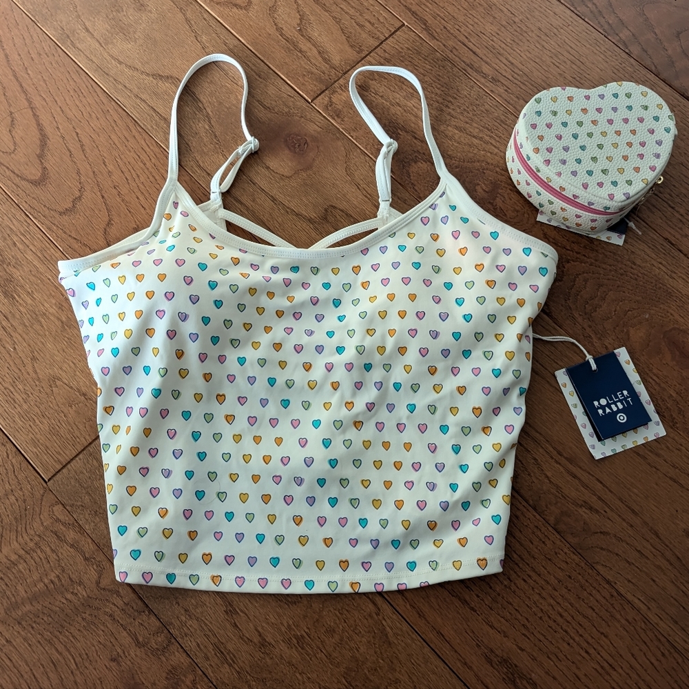 Roller Rabbit x Target Women's Disco Hearts Wave Tank Top - NWT Large